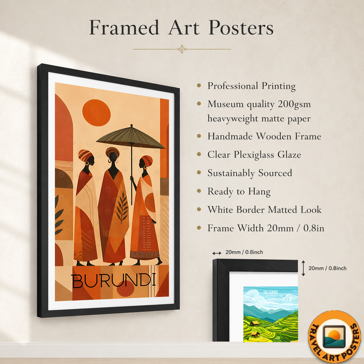 Burundi - Travel Art Print Wall Deco Poster - Travel Art Poster Print