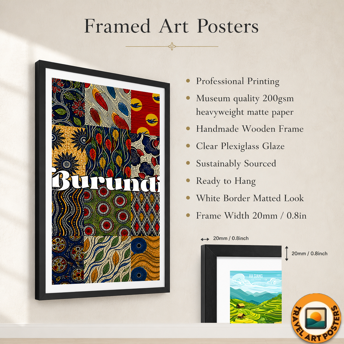 Burundi - Travel Art Print Wall Deco Poster - Travel Art Poster Print