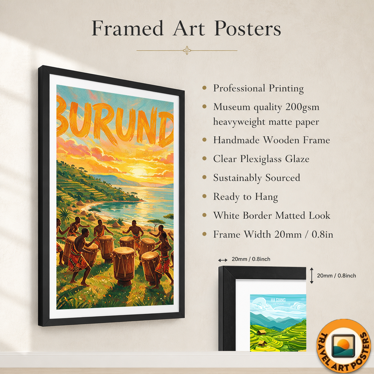 Burundi - Travel Art Print Wall Deco Poster - Travel Art Poster Print
