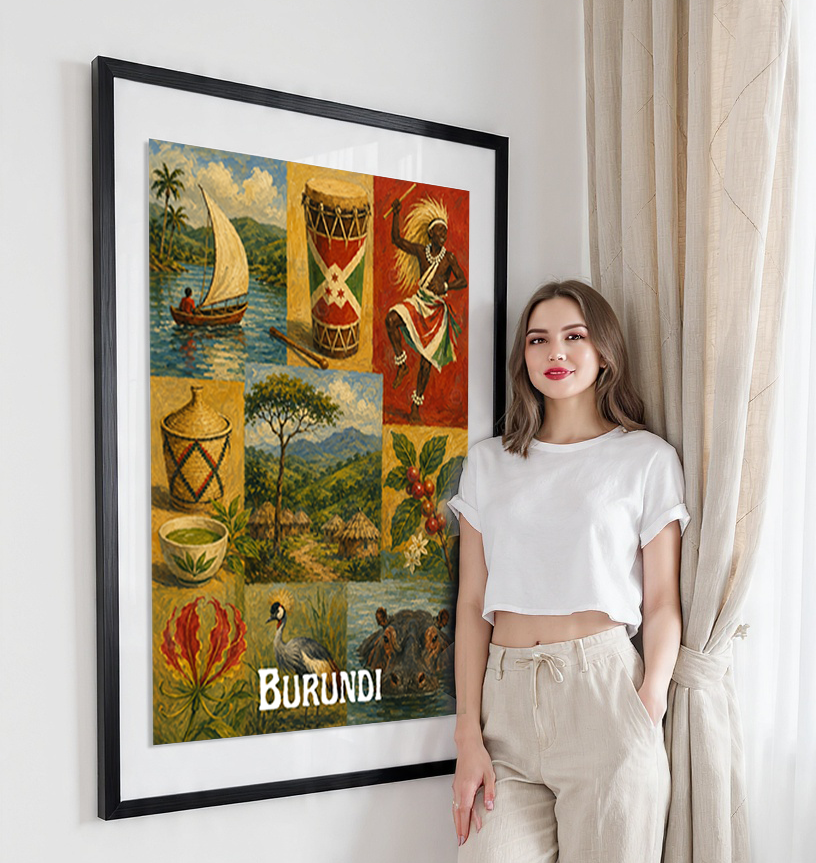 Burundi - Travel Art Print Wall Deco Poster - Travel Art Poster Print