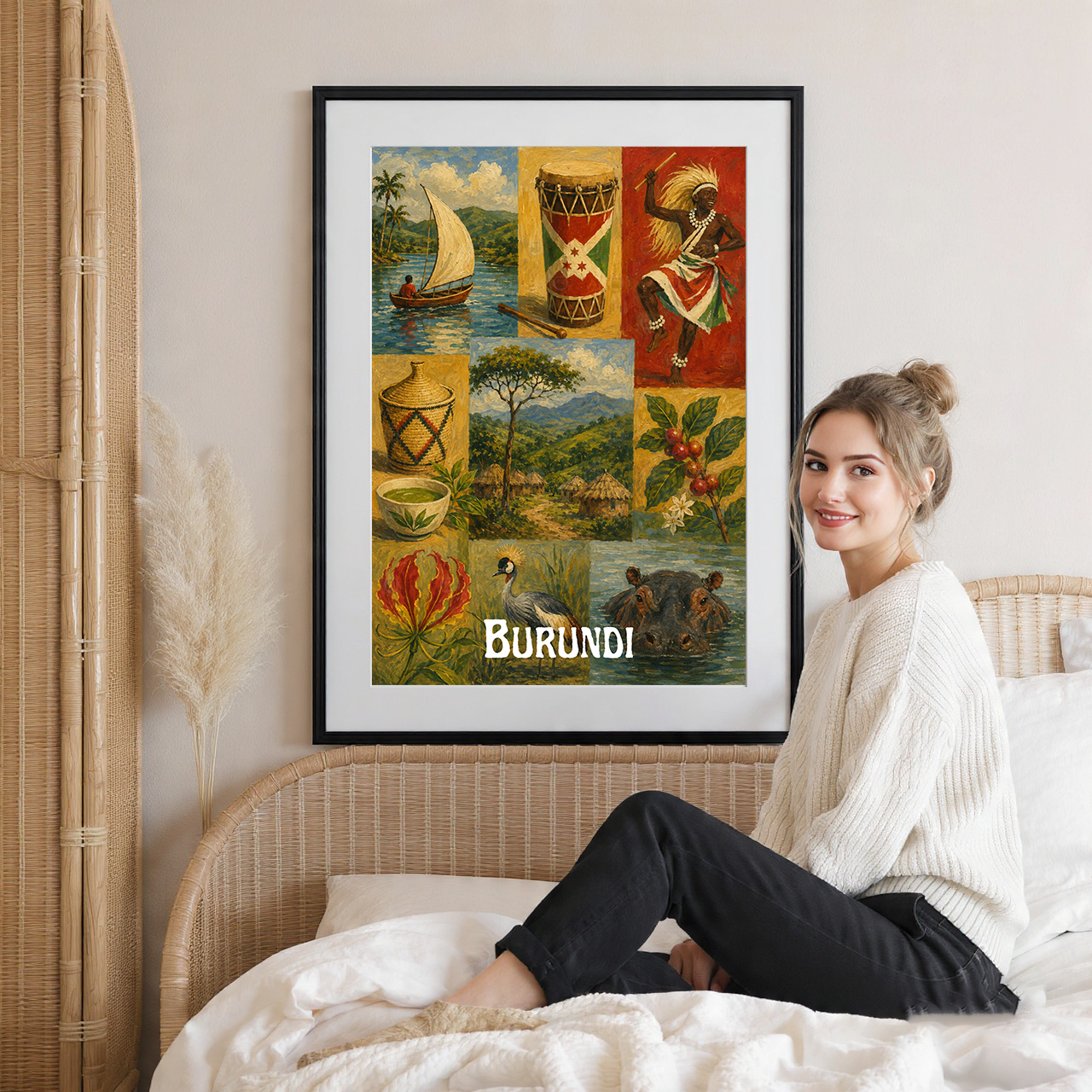 Burundi - Travel Art Print Wall Deco Poster - Travel Art Poster Print