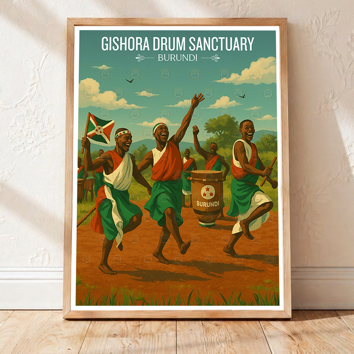 Gishora Drum Sanctuary - Burundi - Travel Art Print Wall Deco Poster - Travel Art Poster Print