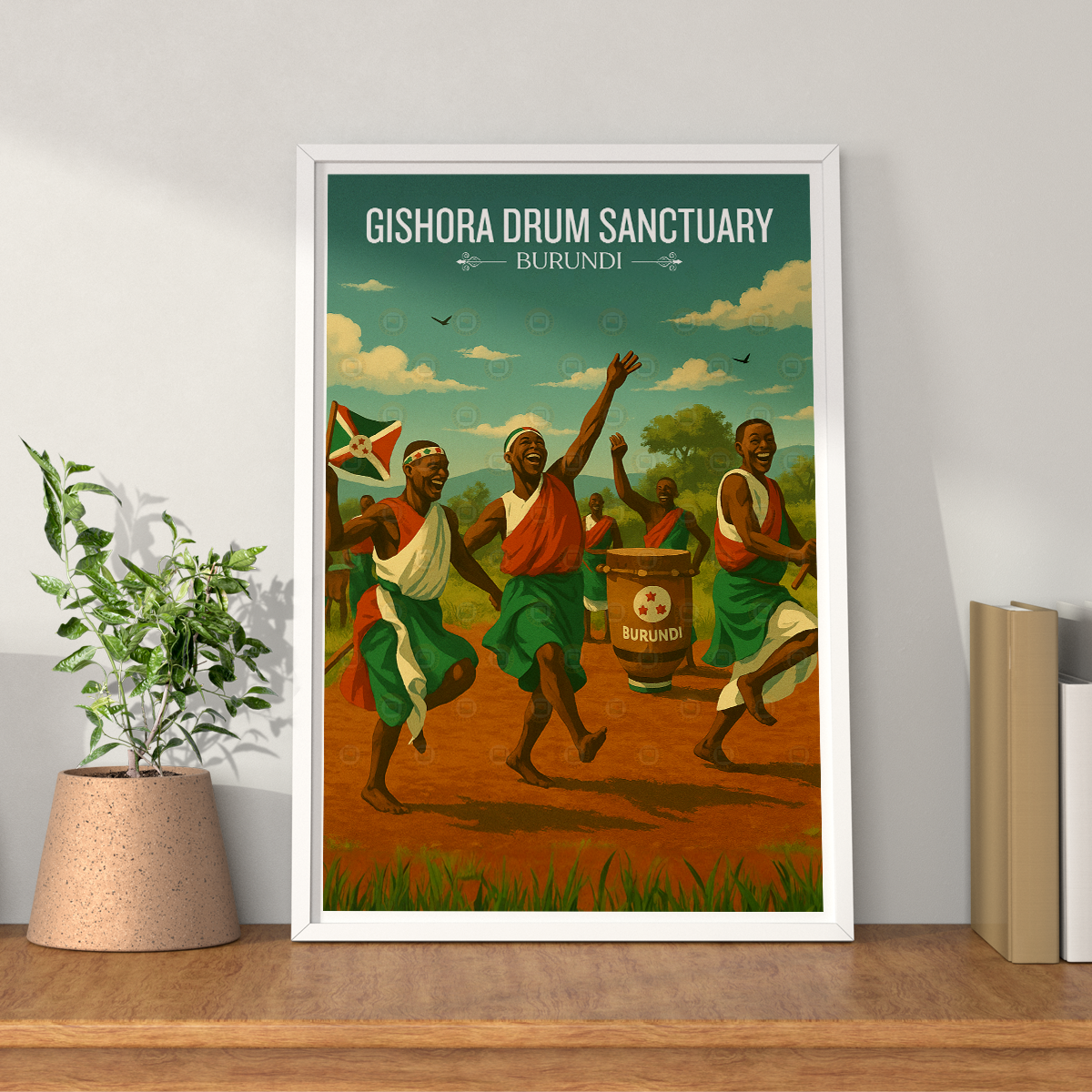 Gishora Drum Sanctuary - Burundi - Travel Art Print Wall Deco Poster - Travel Art Poster Print