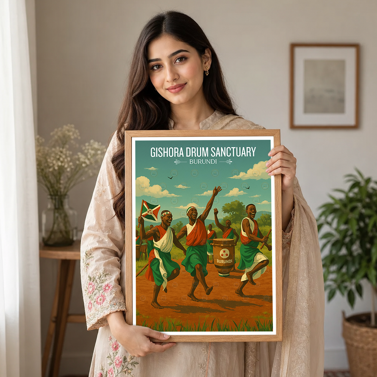 Gishora Drum Sanctuary - Burundi - Travel Art Print Wall Deco Poster - Travel Art Poster Print