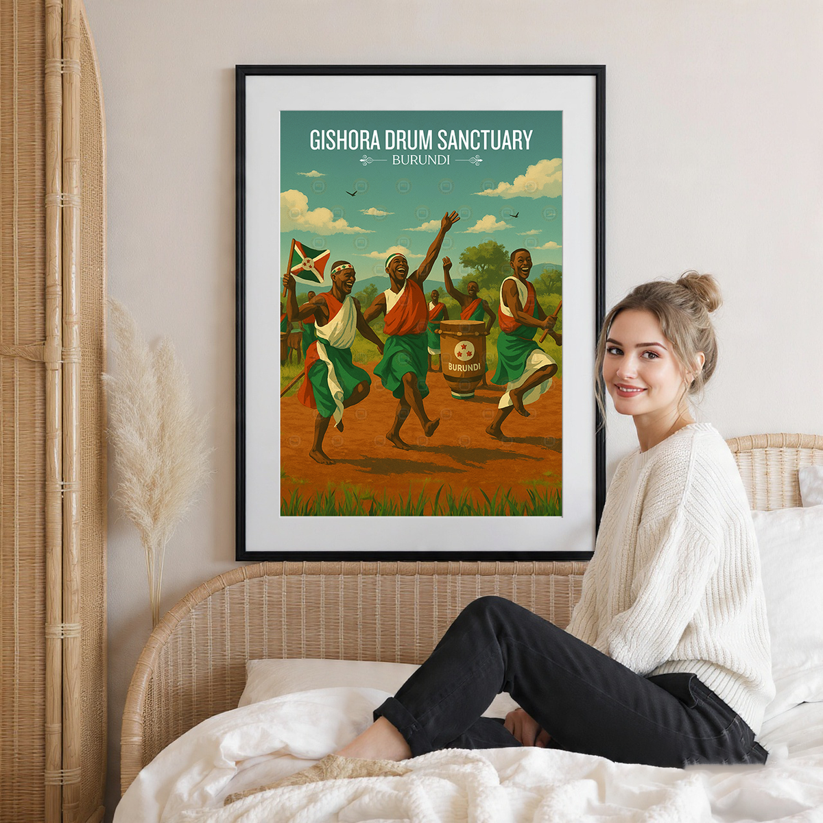 Gishora Drum Sanctuary - Burundi - Travel Art Print Wall Deco Poster - Travel Art Poster Print