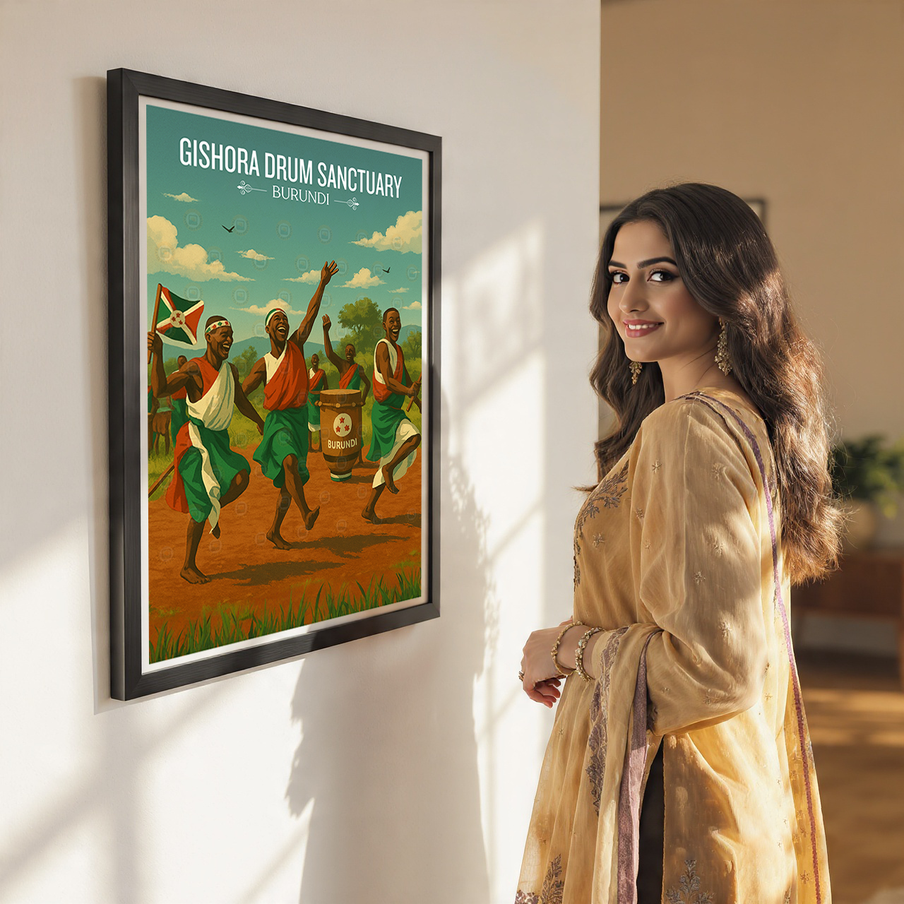 Gishora Drum Sanctuary - Burundi - Travel Art Print Wall Deco Poster - Travel Art Poster Print