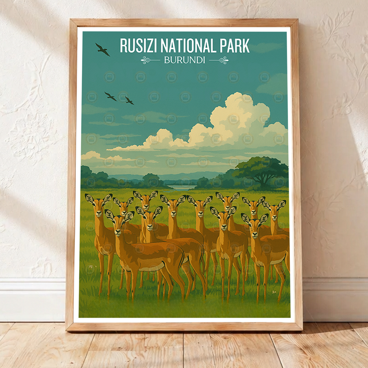 Rusizi National Park - Burundi - Travel Art Print Wall Deco Poster - Travel Art Poster Print