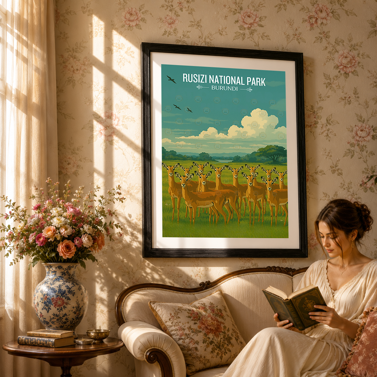 Rusizi National Park - Burundi - Travel Art Print Wall Deco Poster - Travel Art Poster Print