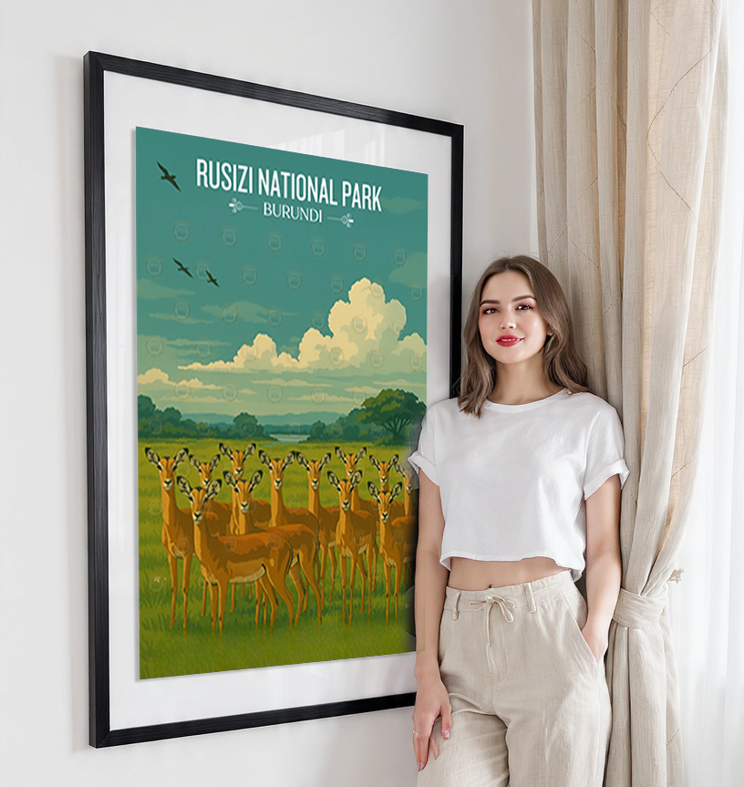 Rusizi National Park - Burundi - Travel Art Print Wall Deco Poster - Travel Art Poster Print