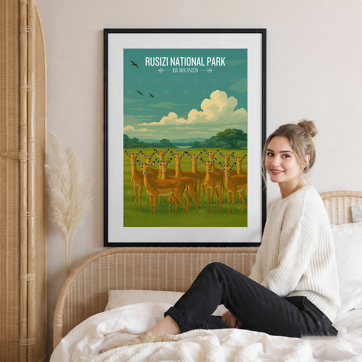 Rusizi National Park - Burundi - Travel Art Print Wall Deco Poster - Travel Art Poster Print