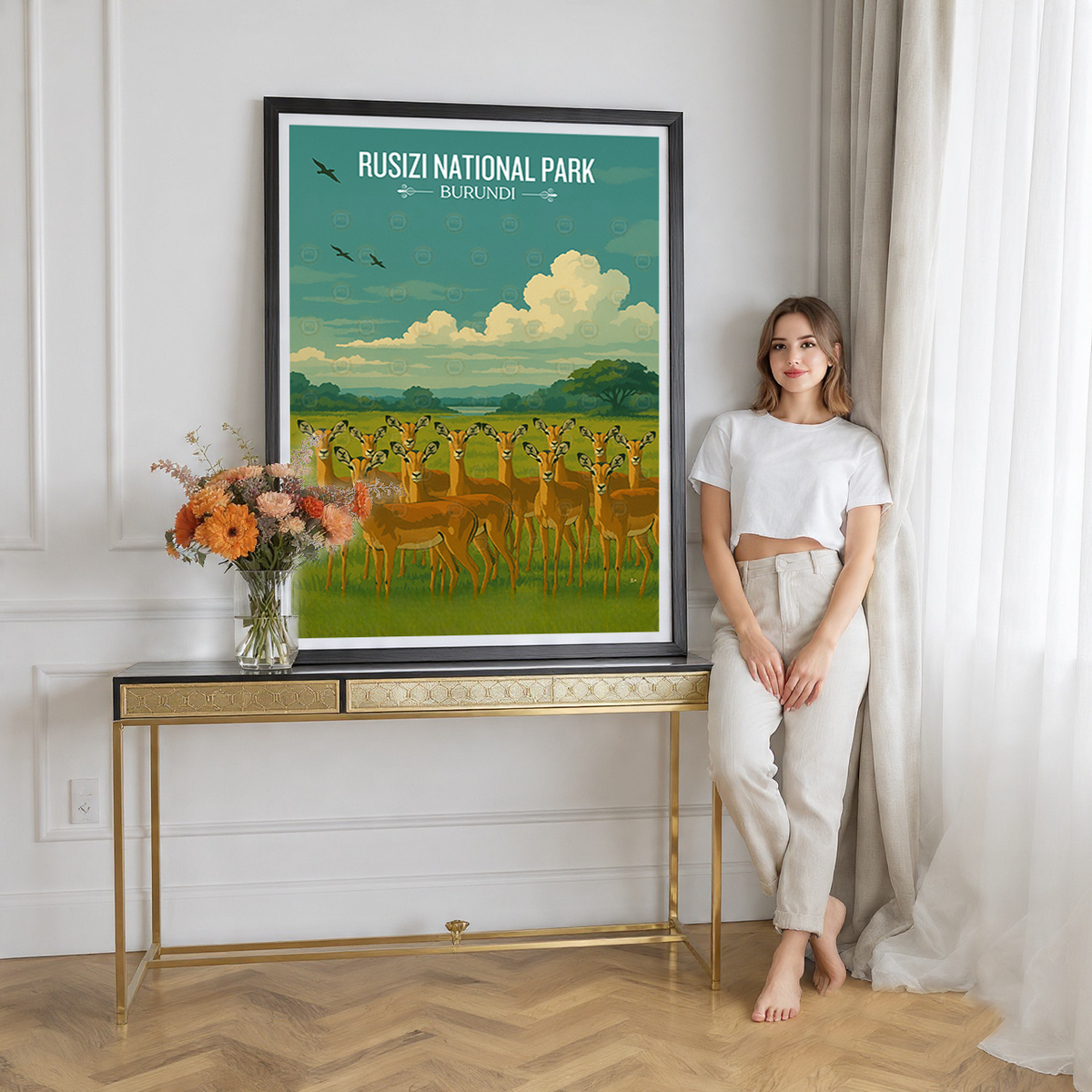 Rusizi National Park - Burundi - Travel Art Print Wall Deco Poster - Travel Art Poster Print