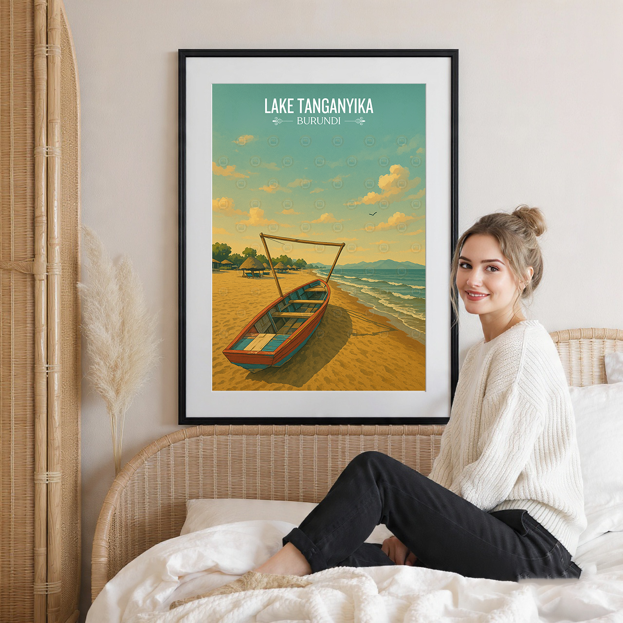 Tanganyika - Burundi - Travel Art Print Wall Deco Poster - Travel Art Poster Print