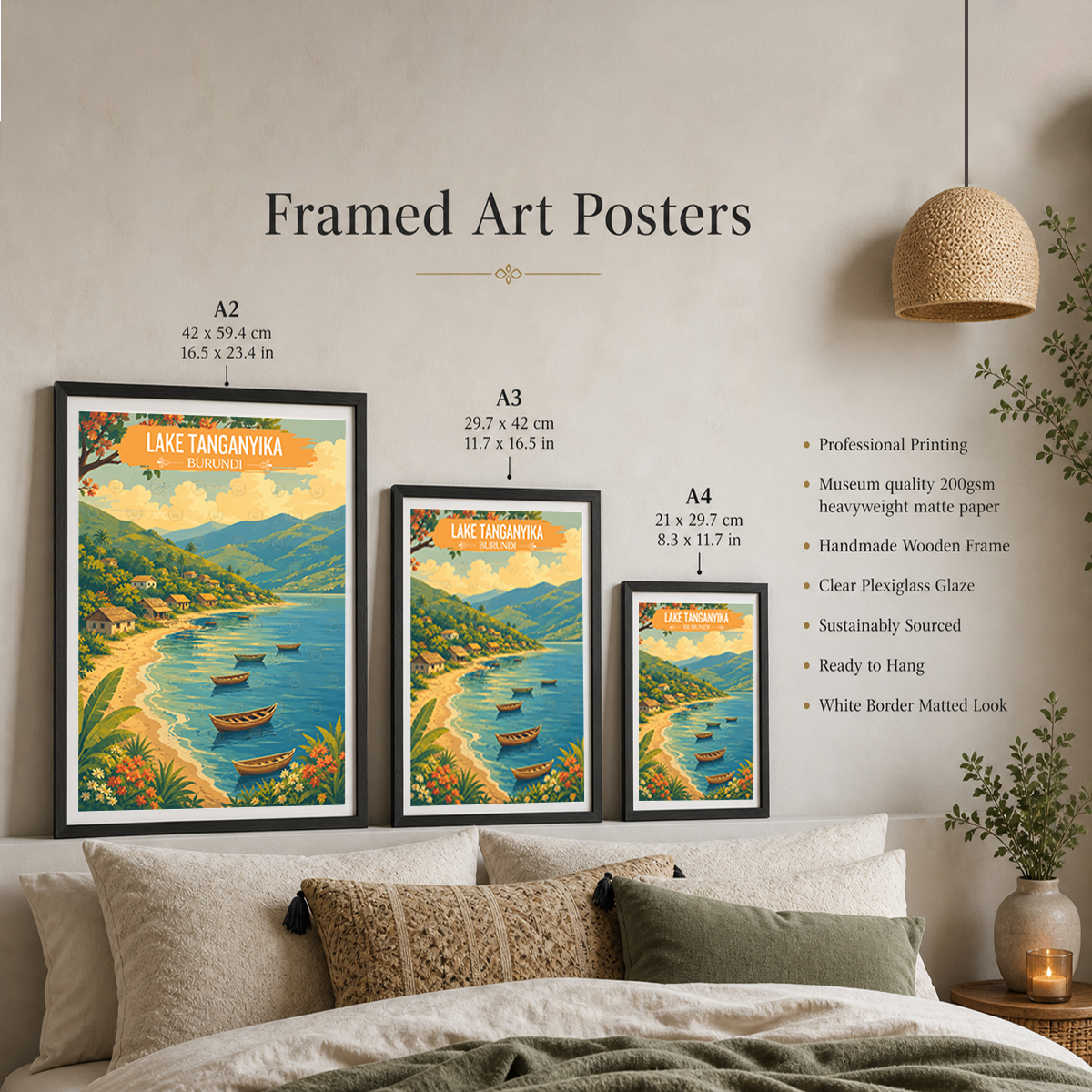 Tanganyika - Burundi - Travel Art Print Wall Deco Poster - Travel Art Poster Print