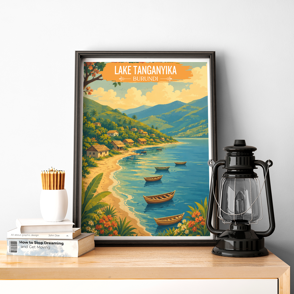 Tanganyika - Burundi - Travel Art Print Wall Deco Poster - Travel Art Poster Print