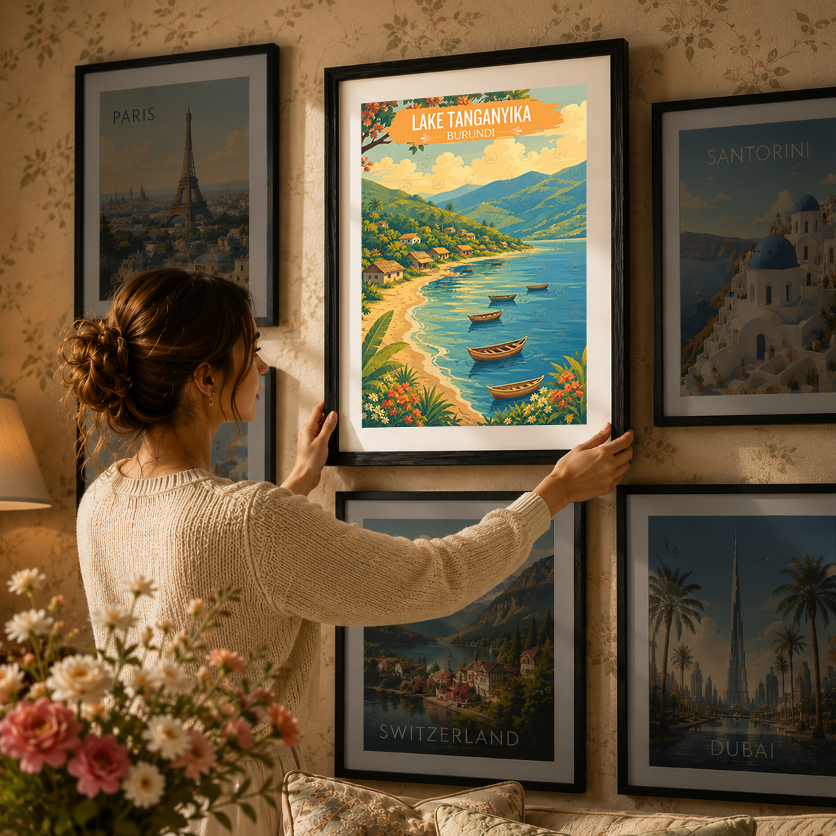 Tanganyika - Burundi - Travel Art Print Wall Deco Poster - Travel Art Poster Print