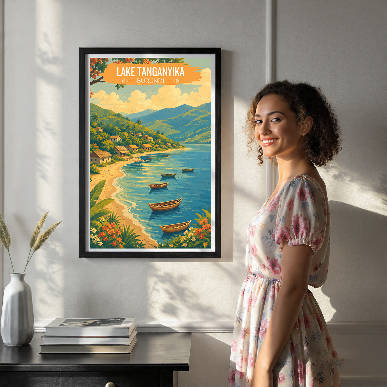 Tanganyika - Burundi - Travel Art Print Wall Deco Poster - Travel Art Poster Print
