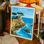 17 Mile Drive - California - USA - Travel Wall Art Deco Poster Print | Modern Style - Travel Art Poster Print