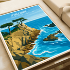 17 Mile Drive - California - USA - Travel Wall Art Deco Poster Print | Modern Style - Travel Art Poster Print