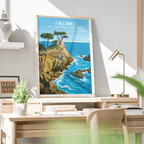 17 Mile Drive - California - USA - Travel Wall Art Deco Poster Print | Modern Style - Travel Art Poster Print