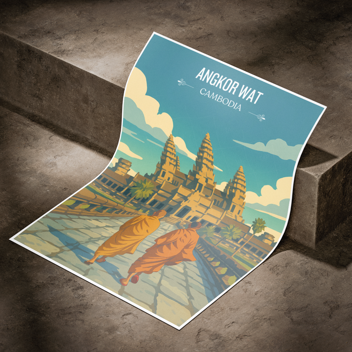 Angkor Wat - Cambodia - Travel Wall Art Print - Art Print - Travel Art Poster