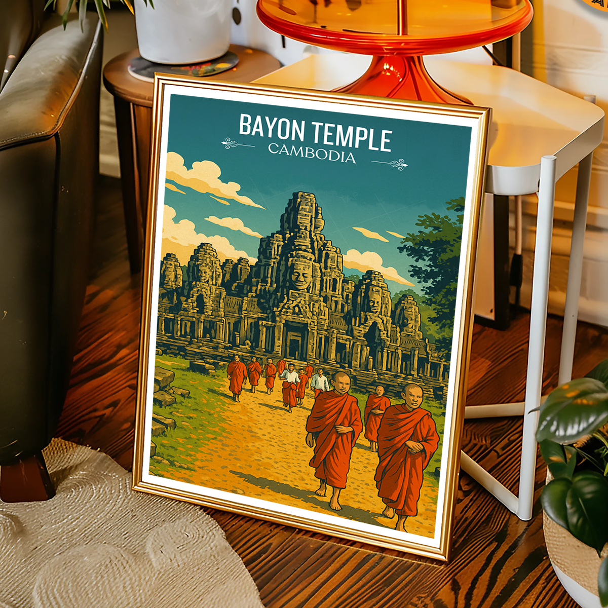 Bayon Temple - Cambodia - Travel Wall Art Print - Art Print - Travel Art Poster