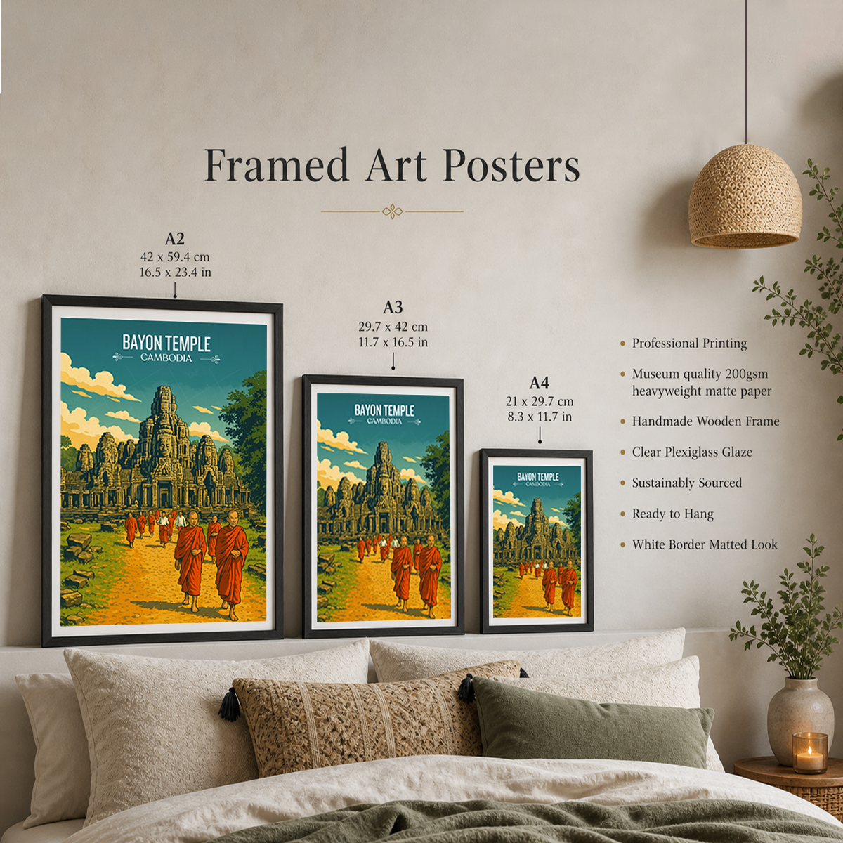 Bayon Temple - Cambodia - Travel Wall Art Print - Art Print - Travel Art Poster
