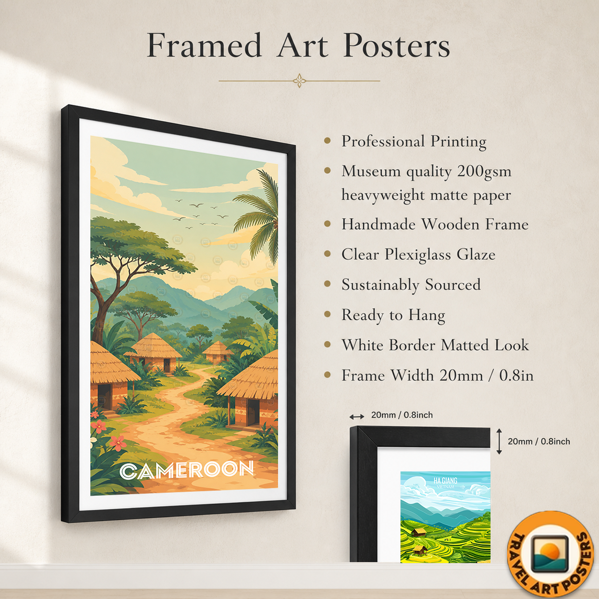 Cameroon - Travel Art Print Wall Deco Poster
