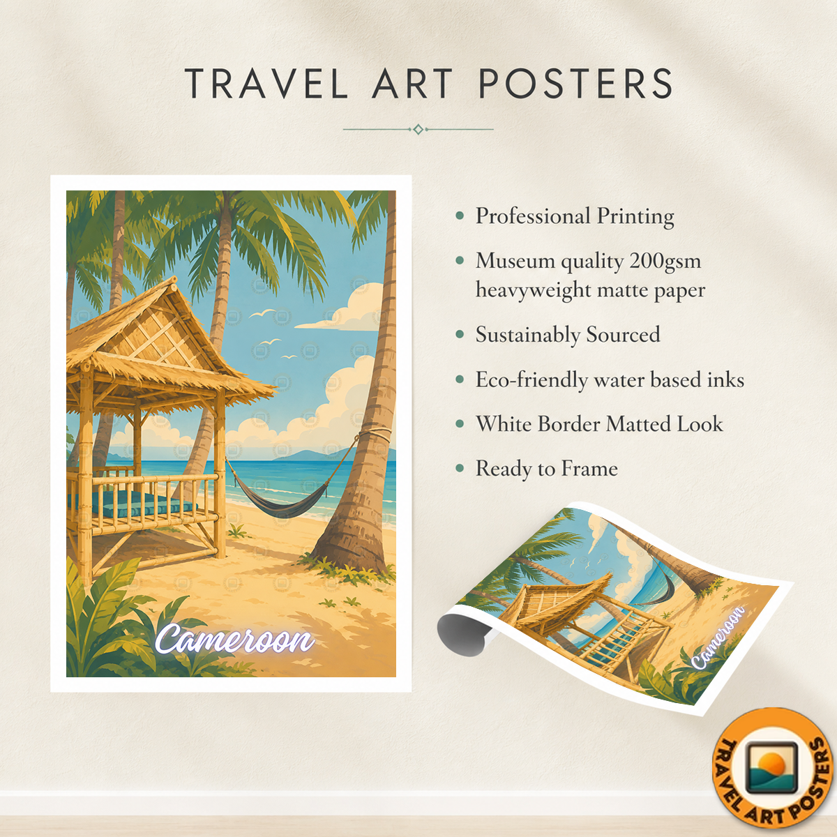 Cameroon - Travel Art Print Wall Deco Poster