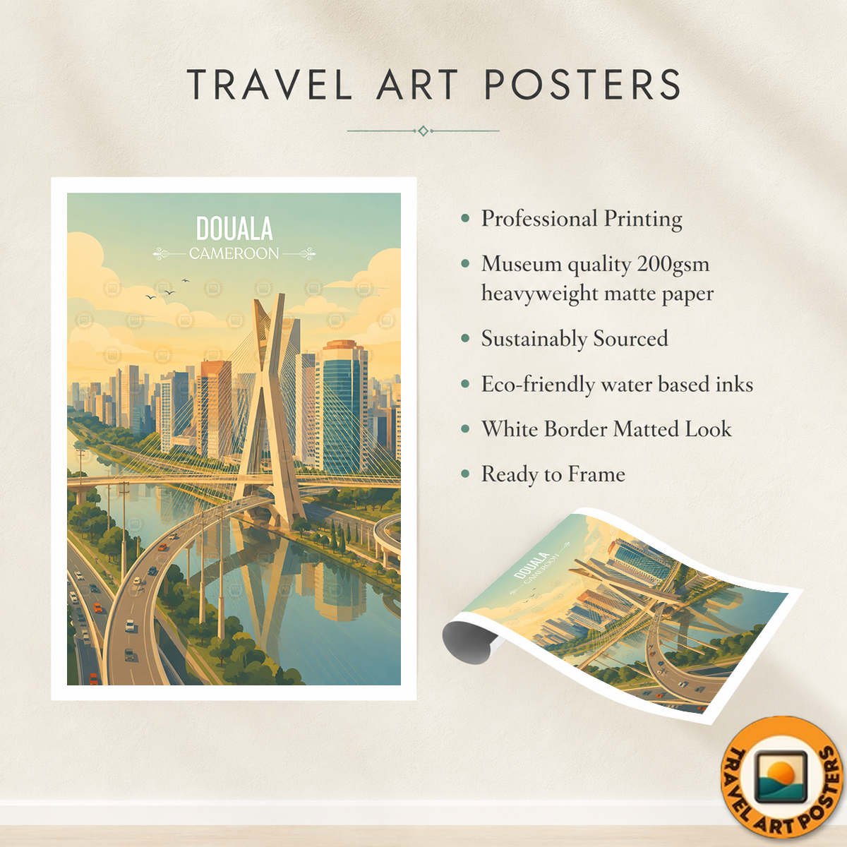 Douala - Cameroon - Travel Art Print Wall Deco Poster