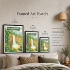 Ekom-Nkam Waterfalls - Cameroon - Travel Art Print Wall Deco Poster