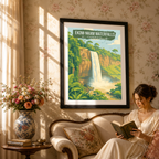 Ekom-Nkam Waterfalls - Cameroon - Travel Art Print Wall Deco Poster