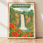 Ekom-Nkam Waterfalls - Cameroon - Travel Art Print Wall Deco Poster