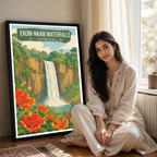 Ekom-Nkam Waterfalls - Cameroon - Travel Art Print Wall Deco Poster