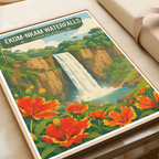 Ekom-Nkam Waterfalls - Cameroon - Travel Art Print Wall Deco Poster