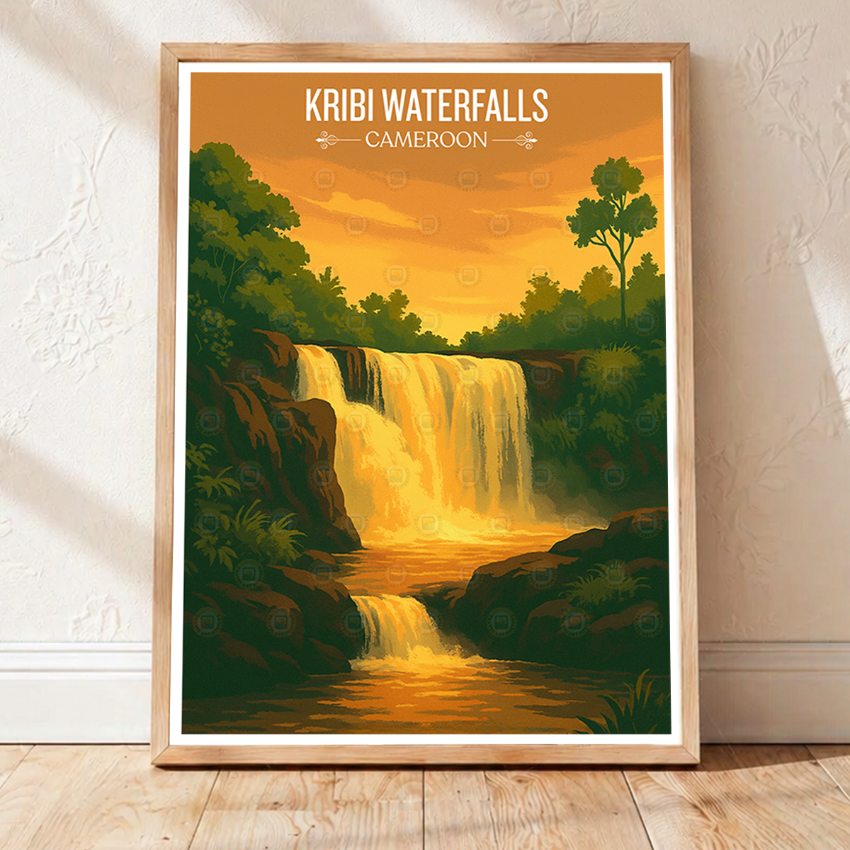 Kribi Waterfalls - Cameroon - Travel Art Print Wall Deco Poster
