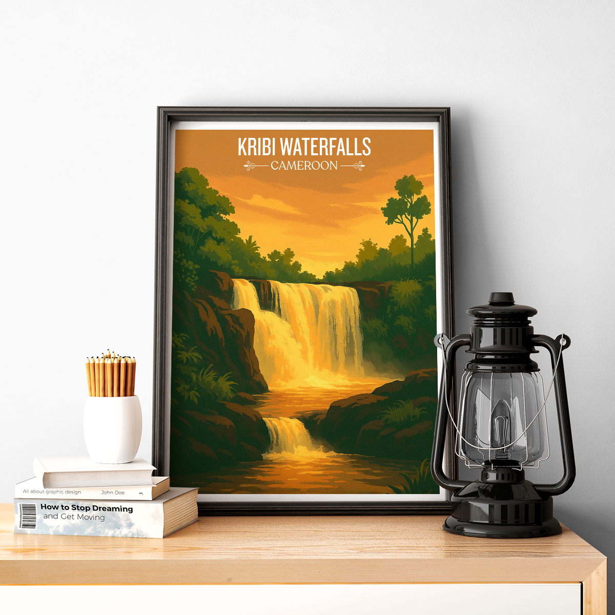 Kribi Waterfalls - Cameroon - Travel Art Print Wall Deco Poster