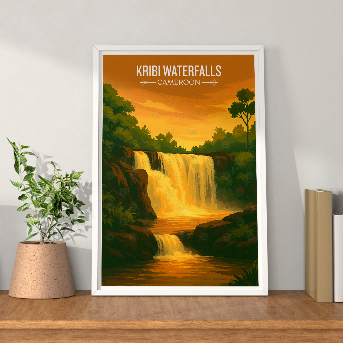 Kribi Waterfalls - Cameroon - Travel Art Print Wall Deco Poster
