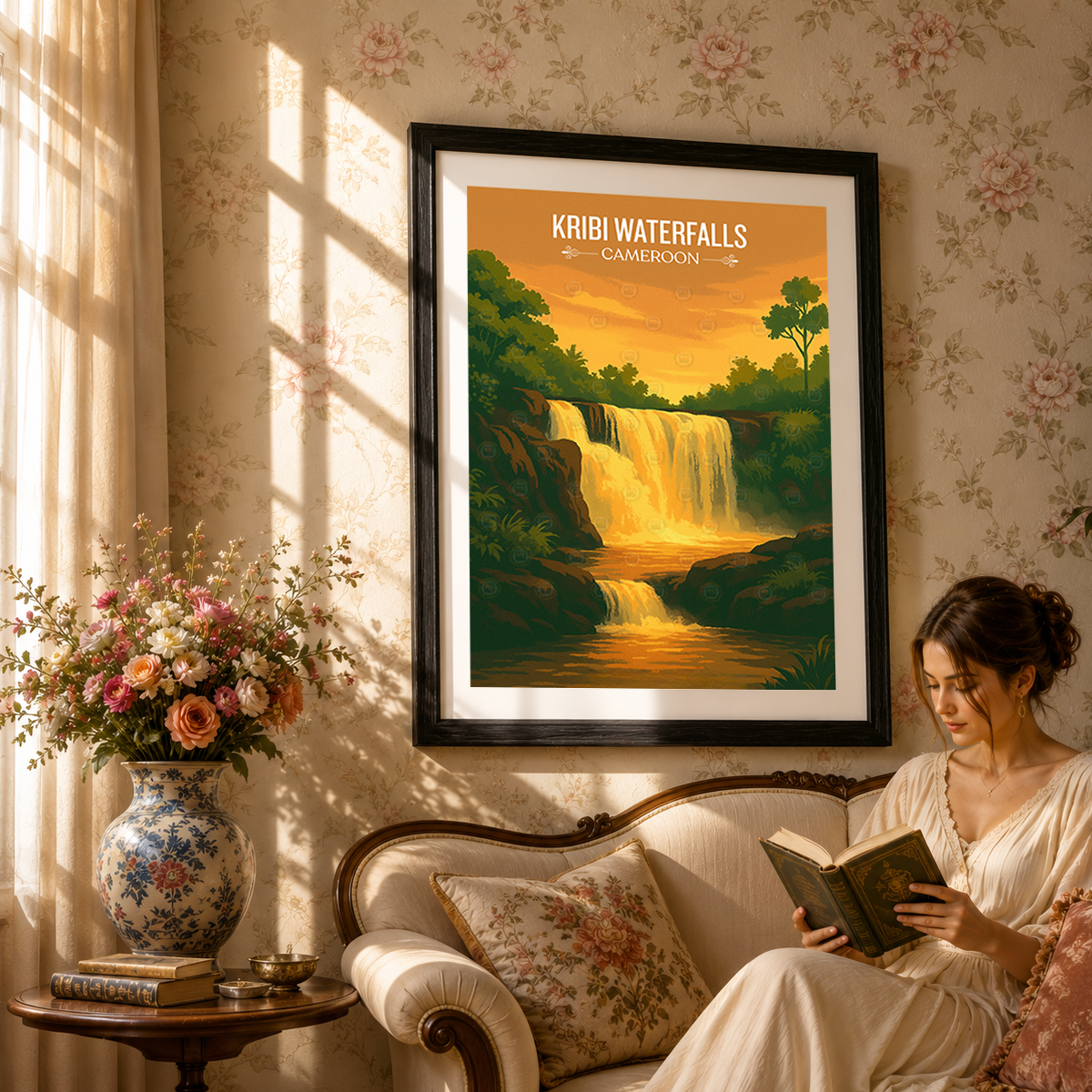 Kribi Waterfalls - Cameroon - Travel Art Print Wall Deco Poster