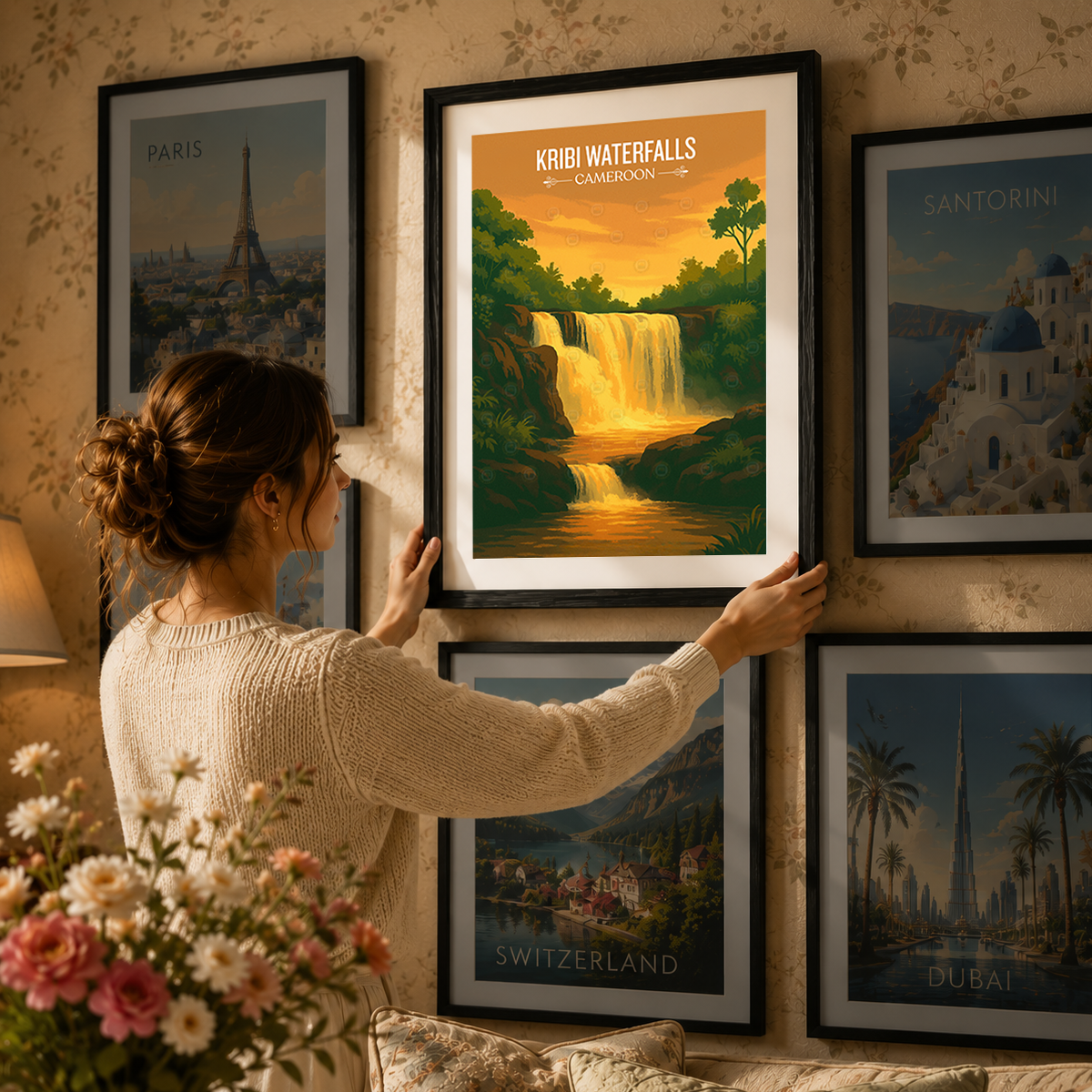 Kribi Waterfalls - Cameroon - Travel Art Print Wall Deco Poster
