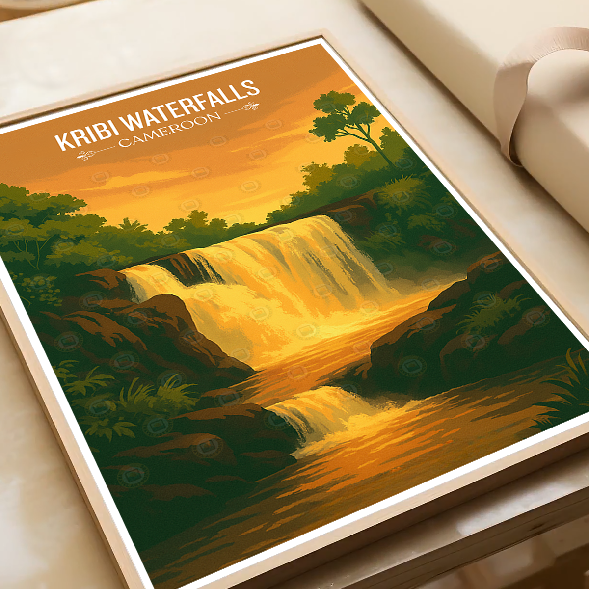 Kribi Waterfalls - Cameroon - Travel Art Print Wall Deco Poster