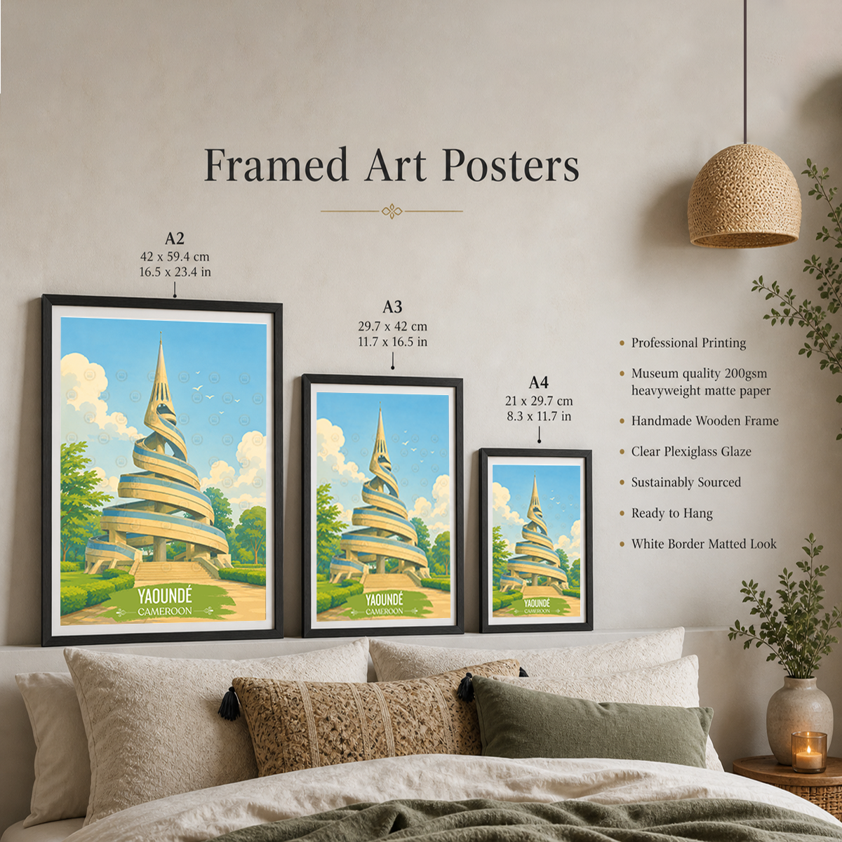 Yaounde - Cameroon - Travel Art Print Wall Deco Poster
