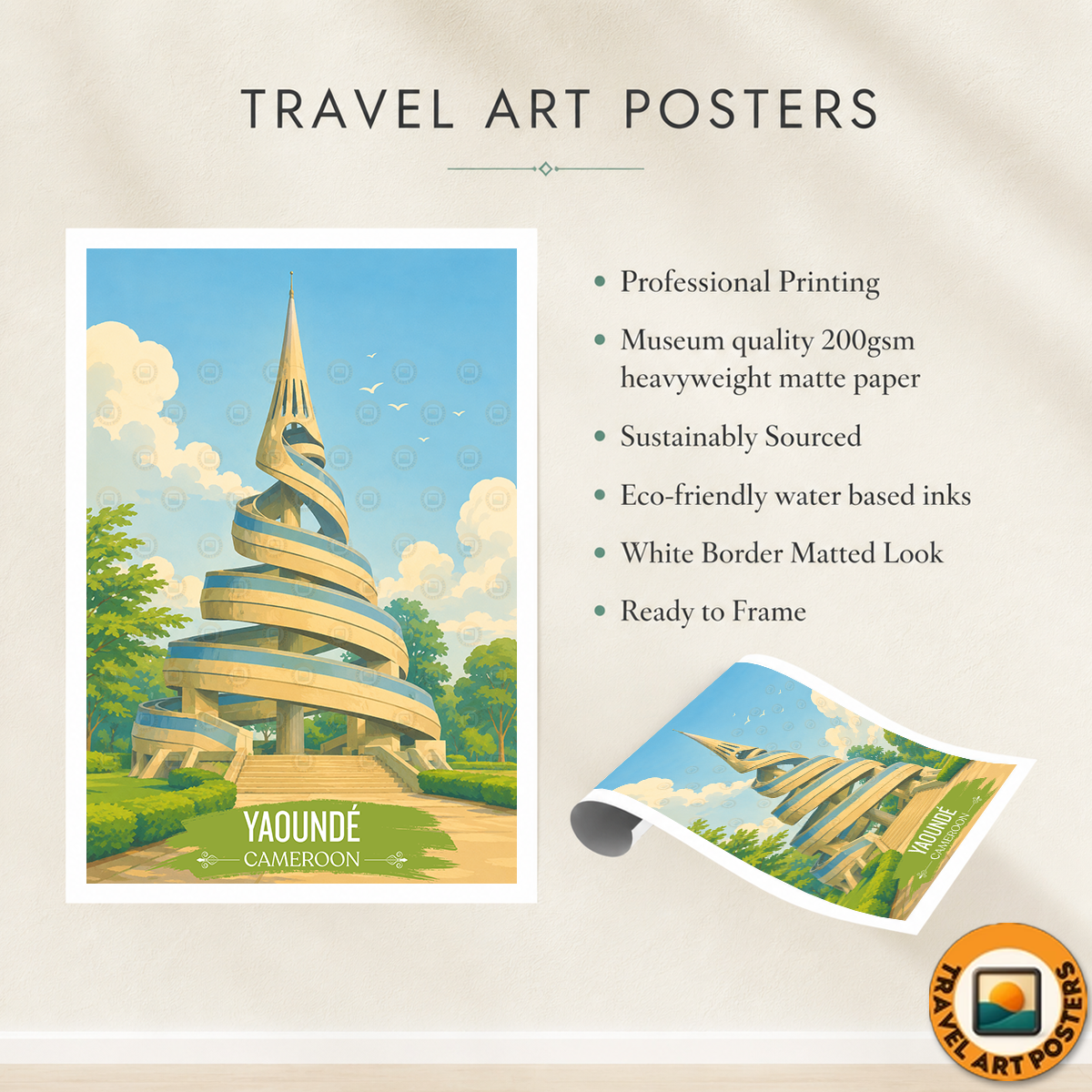 Yaounde - Cameroon - Travel Art Print Wall Deco Poster
