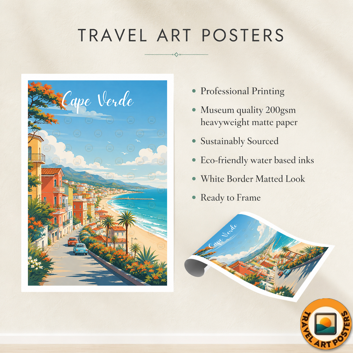 Cape Verde - Travel Art Print Wall Deco Poster