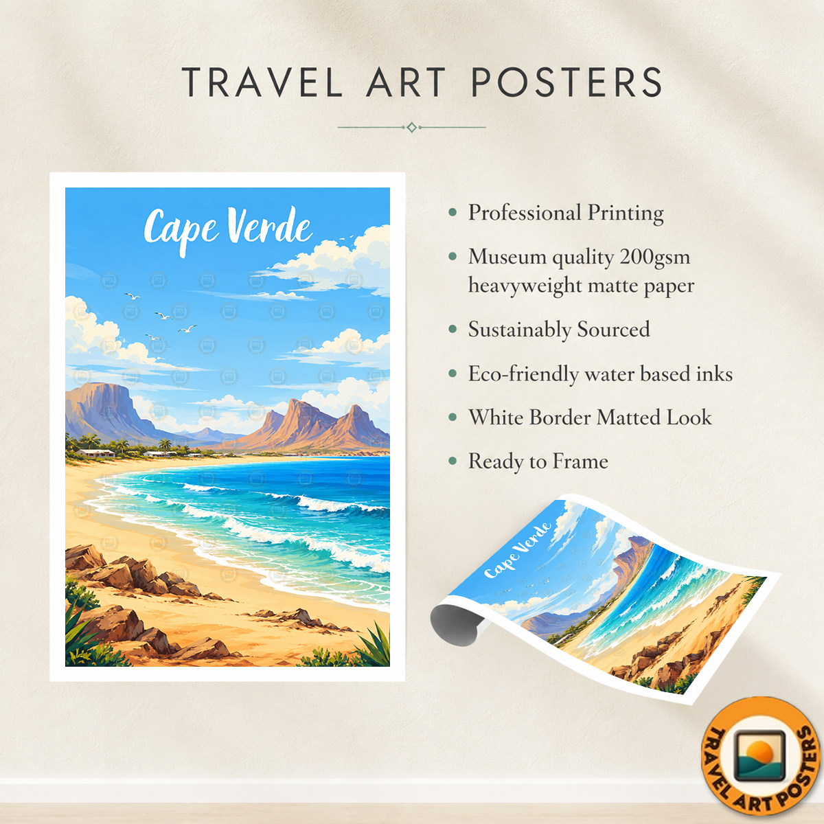 Cape Verde - Travel Art Print Wall Deco Poster