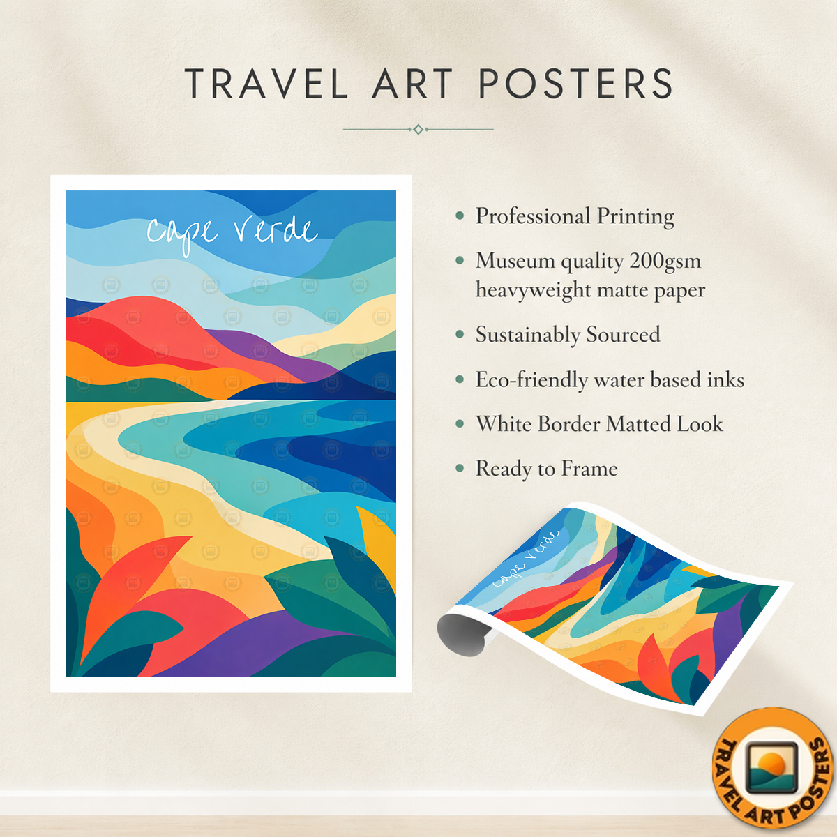 Cape Verde - Travel Art Print Wall Deco Poster