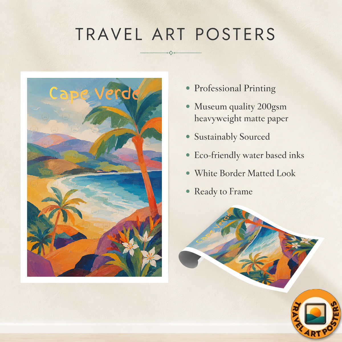 Cape Verde - Travel Art Print Wall Deco Poster