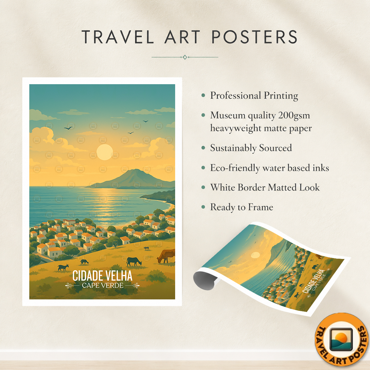 Cidade Velha - Cape Verde - Travel Art Print Wall Deco Poster