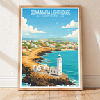Dona Maria Lighthouse - Cape Verde - Travel Art Print Wall Deco Poster