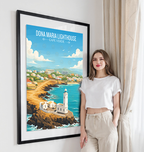 Dona Maria Lighthouse - Cape Verde - Travel Art Print Wall Deco Poster