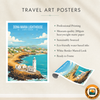 Dona Maria Lighthouse - Cape Verde - Travel Art Print Wall Deco Poster